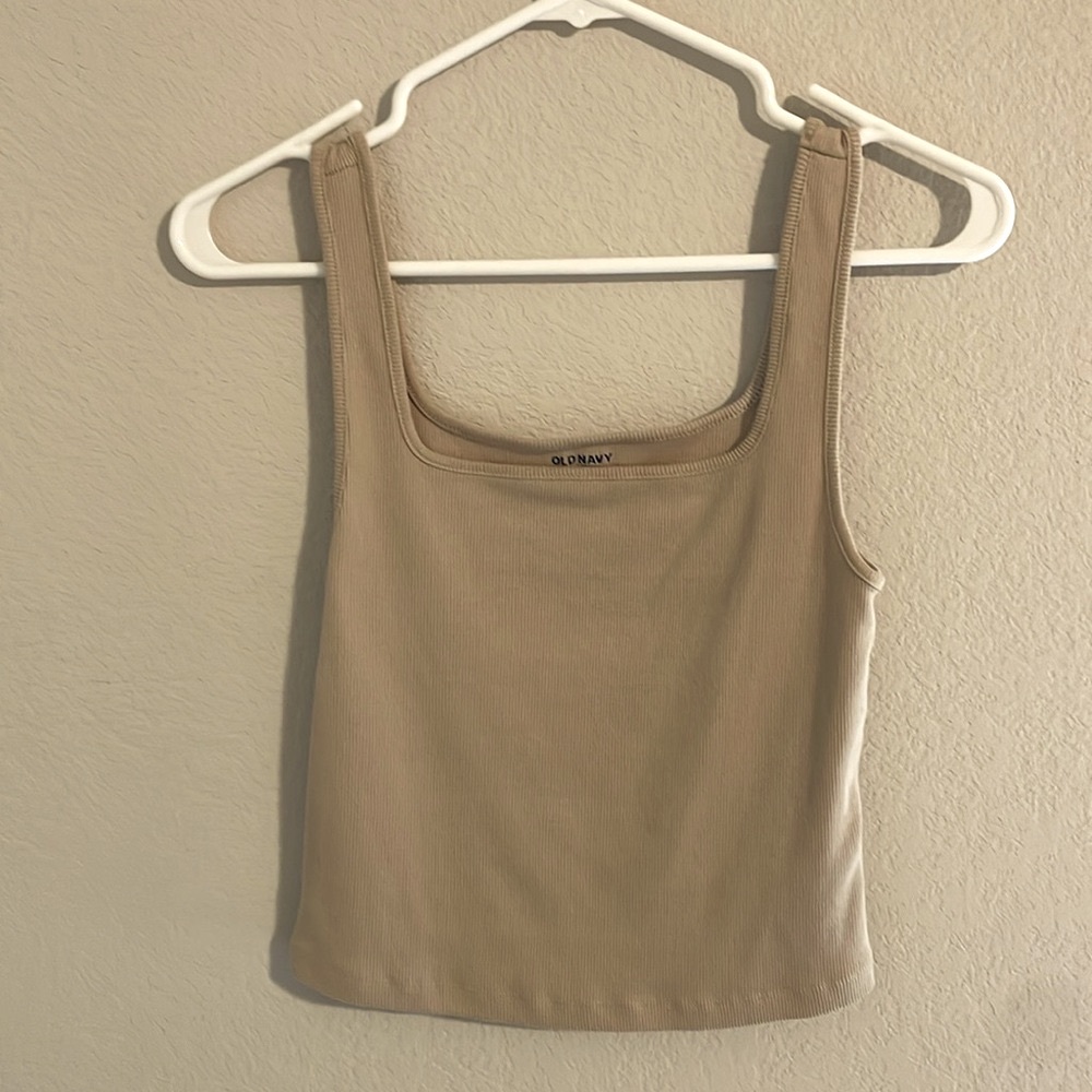Tan cropped tank top